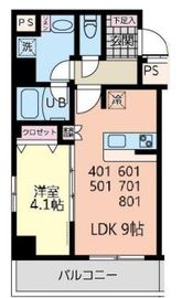 イーストサイド 801 間取り図