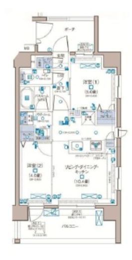 デュオステージ立川錦町 9階 間取り図
