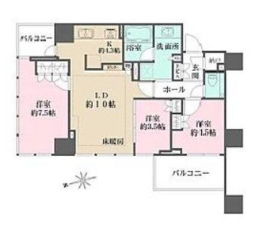クラッシィタワー新宿御苑 8階 間取り図