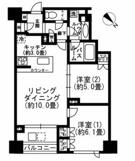 シティハウス月島ステーションコート 10階 間取り図
