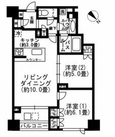 シティハウス月島ステーションコート 10階 間取り図