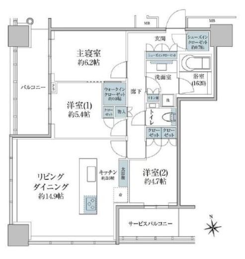WORLD TOWER RESIDENCE 19階 間取り図