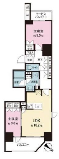 ネベル横浜関内 10階 間取り図