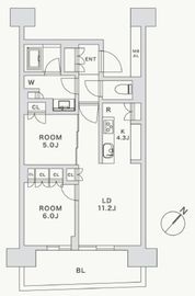 HARUMI FLAG SUN VILLAGE (晴海フラッグ サンヴィレッジ) 2階 間取り図
