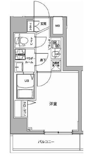 ジェノヴィア川崎駅グリーンヴェール 1102 間取り図