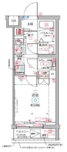 クレヴィスタ横浜大口 405 間取り図