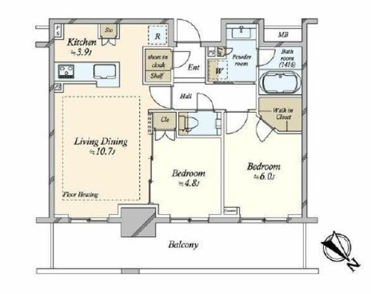 プラウドタワー平井 27階 間取り図