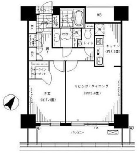 カテリーナ三田タワースイート ウエストアーク 7階 間取り図