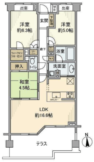 ブリリア小日向一丁目 1階 間取り図