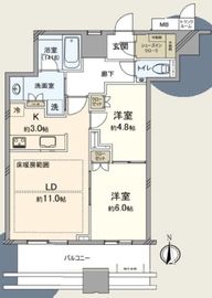 武蔵野タワーズスカイゲートタワー 18階 間取り図