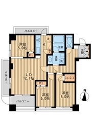 プロスペクト森下 2階 間取り図