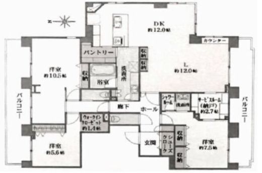パークコート本牧 4階 間取り図