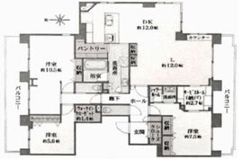 パークコート本牧 4階 間取り図
