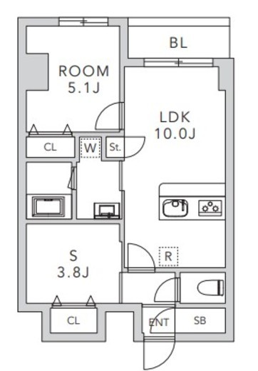 クレアーレ上目黒諏訪山 102 間取り図