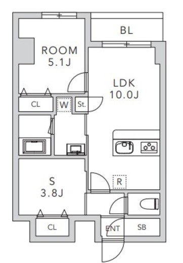 クレアーレ上目黒諏訪山 302 間取り図