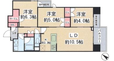 リビオレゾン人形町 2階 間取り図