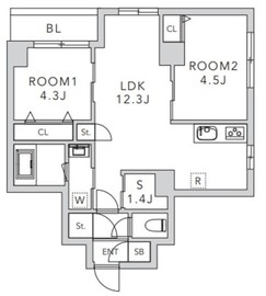 クレアーレ上目黒諏訪山 301 間取り図