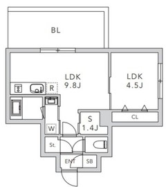 クレアーレ上目黒諏訪山 401 間取り図