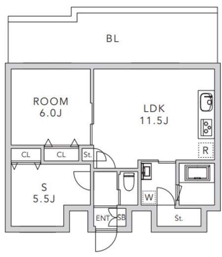クレアーレ上目黒諏訪山 402 間取り図