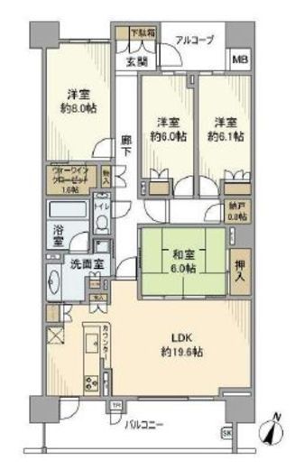 アクアテラ 5階 間取り図