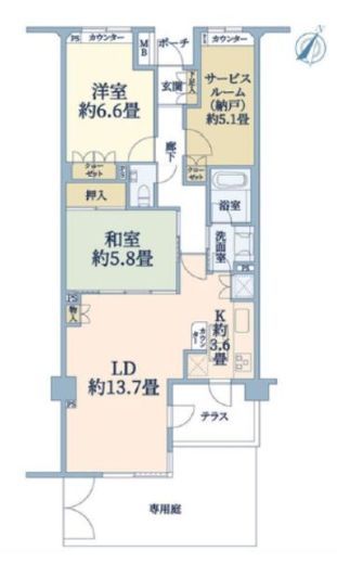東急ドエル・アルス横浜野毛坂 2階 間取り図