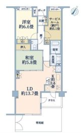 東急ドエル・アルス横浜野毛坂 2階 間取り図