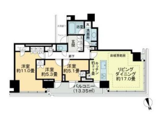 プラウドタワー芝浦 30階 間取り図
