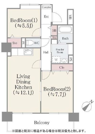 アルテーヌ新横浜 208 間取り図