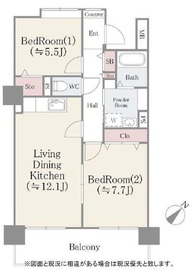 アルテーヌ新横浜 208 間取り図