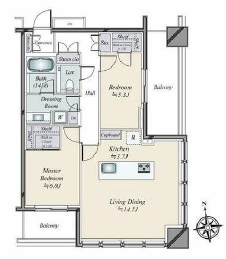 WORLD TOWER RESIDENCE 20階 間取り図