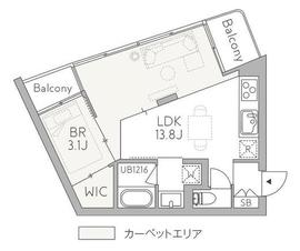 グランデュオ祐天寺2 (GranDuo Yutenji2) 303 間取り図