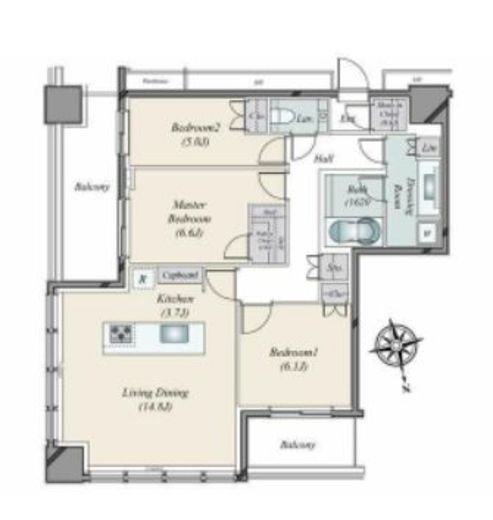 WORLD TOWER RESIDENCE 36階 間取り図