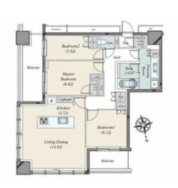 WORLD TOWER RESIDENCE 36階 間取り図