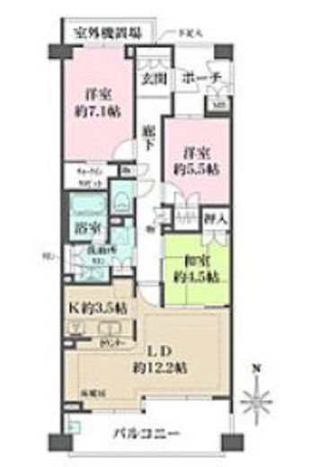 パークハウス吉祥寺北町グローヴⅣ 4階 間取り図