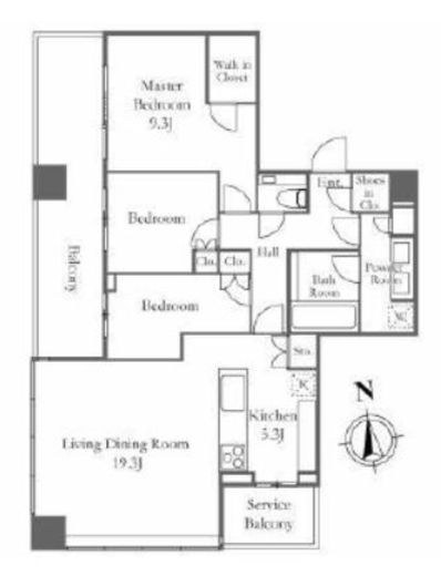 WORLD TOWER RESIDENCE 40階 間取り図