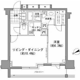 パークハビオ八丁堀 603 間取り図