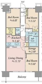 リビオシティ南砂町ステーションサイト 9階 間取り図