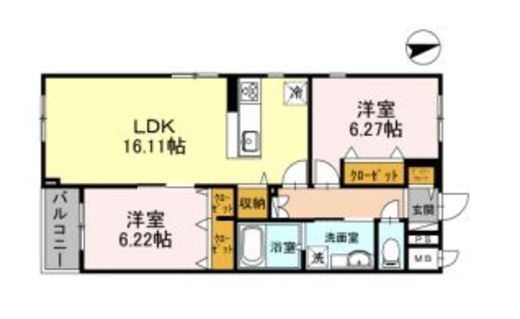グランドール大岡山 103 間取り図