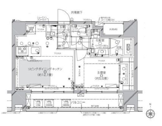 ピアース武蔵小杉EAST 6階 間取り図