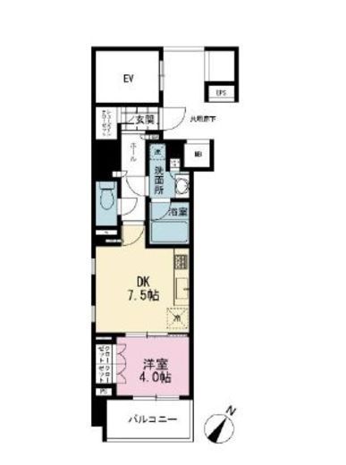 アスデュール日本橋人形町 9階 間取り図