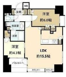 プレサンスロジェ八丁堀 7F1 間取り図