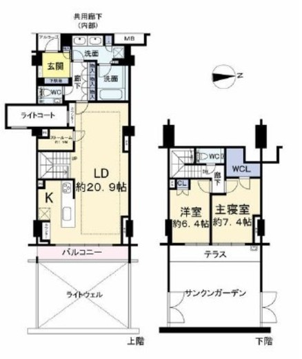 ピアースコード等々力 1階 間取り図