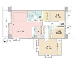 フォーリア駒沢公園パークサイド 3階 間取り図