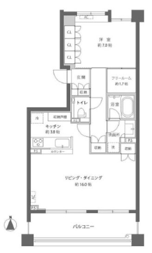 アトラス野毛山 4階 間取り図