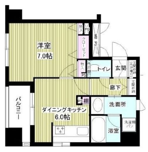 ライオンズプラザ目黒 6階 間取り図