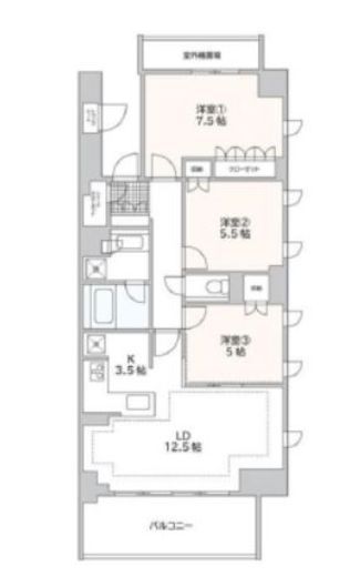 プラウド王子本町 8階 間取り図