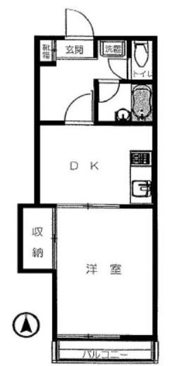 ライオンズマンション新宿原町 4階 間取り図