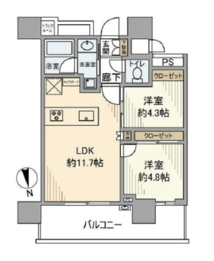 パークシティ中央湊ザタワー 14階 間取り図