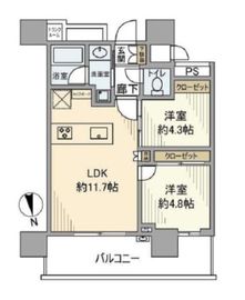 パークシティ中央湊ザタワー 14階 間取り図