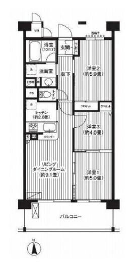 ピエス綱島 404 間取り図
